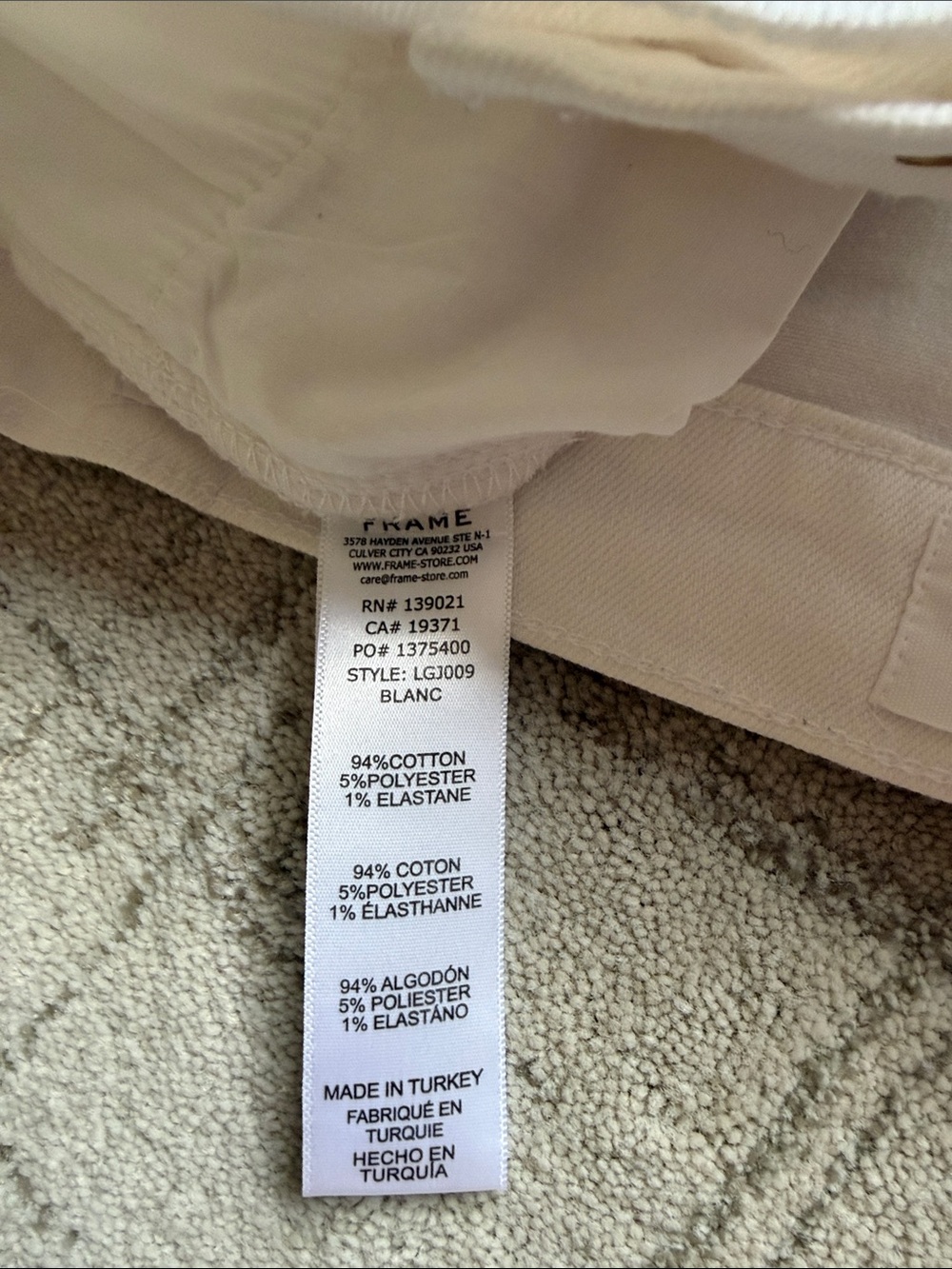 Frame Le Garcon White Mid-Rise Straight Jeans, size 24 - Picture 9 of 9